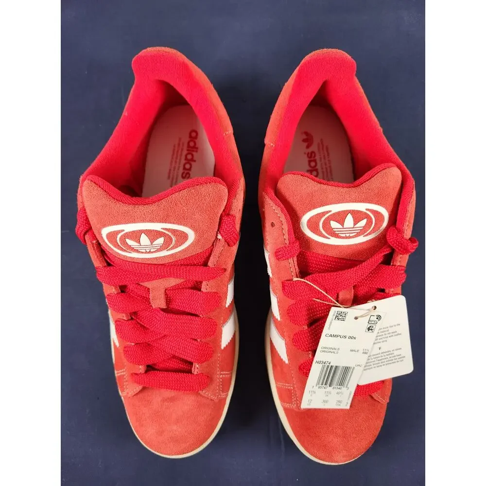 adidas Campus 00s H03474 Scarlet Gum Men's Size 12 Red White Suede New Box